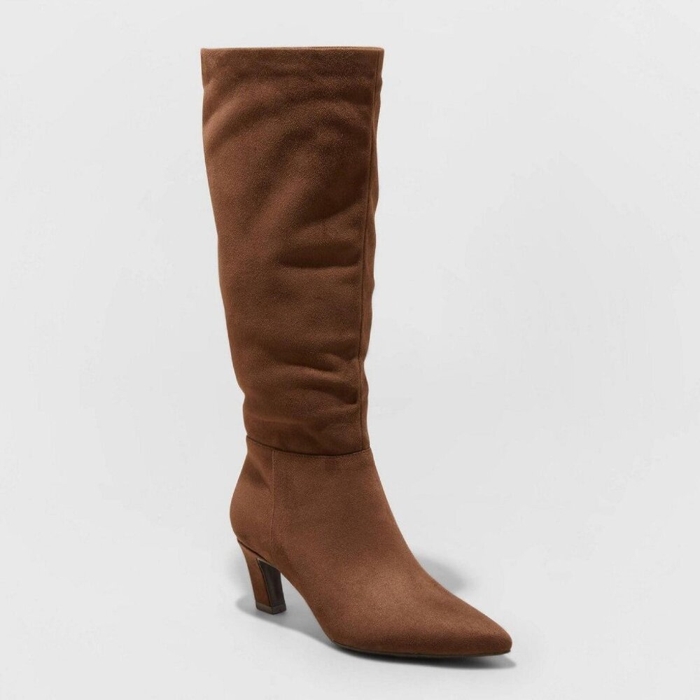 NWT A New Day Women's Raye Tall Dress Boots 88375212 Dark Brown 7M 7 M